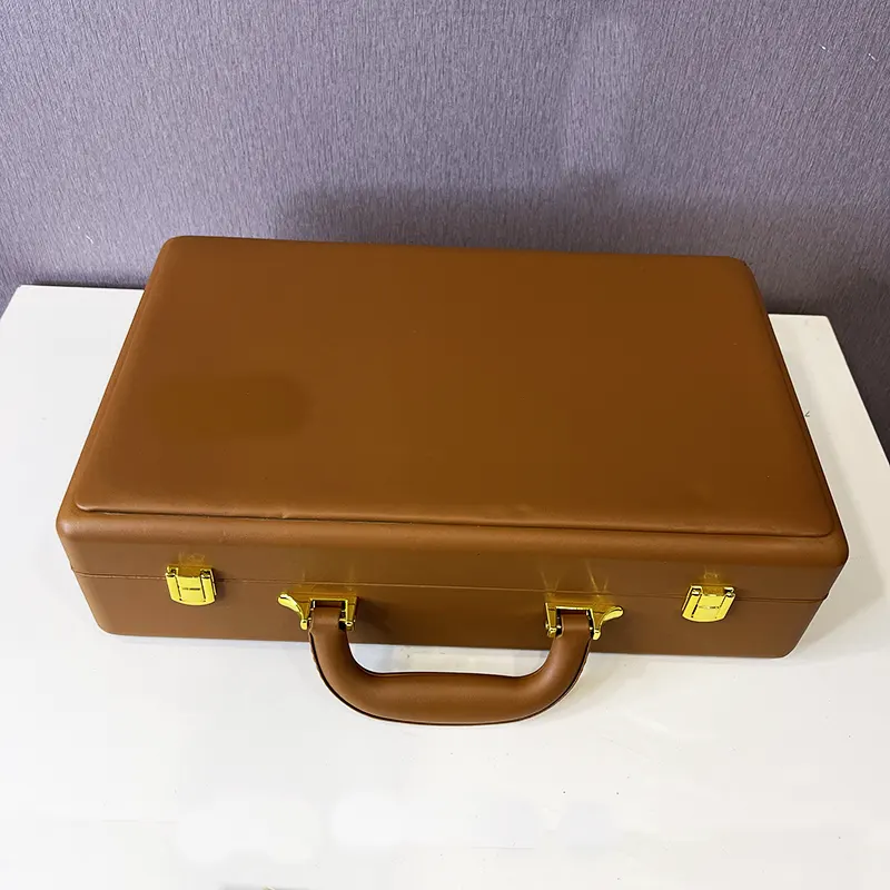 12 Slots Watch Organizer Brown Leather Box And Gift Case